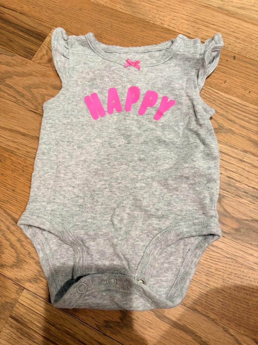 Carter’s baby girl “happy” onesie, size 3m
